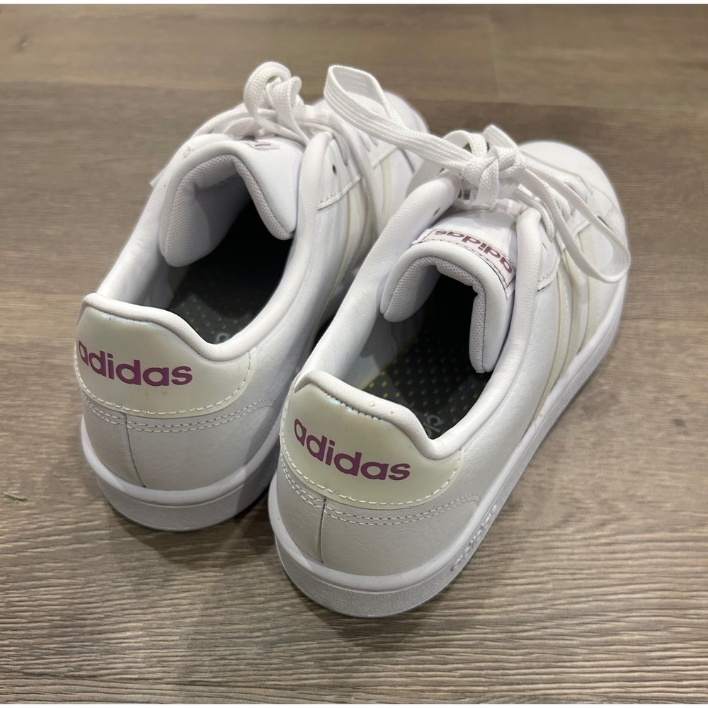 Adidas Grand Court White Iridescent Maroon Sneakers FZ4261 Womens 8.5 - Picture 6 of 9